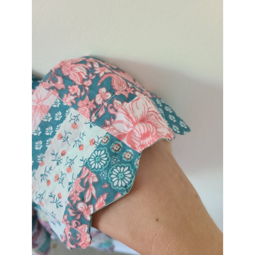 NWT Simply Southern Patchwork Floral Knee Length V neck Shortsleeve Size S - Picture 5 of 6